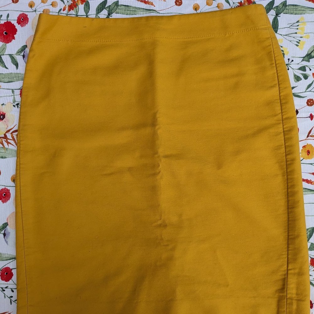 Mustard Yellow/Gold  J Crew Pencil Skirt - Size 8